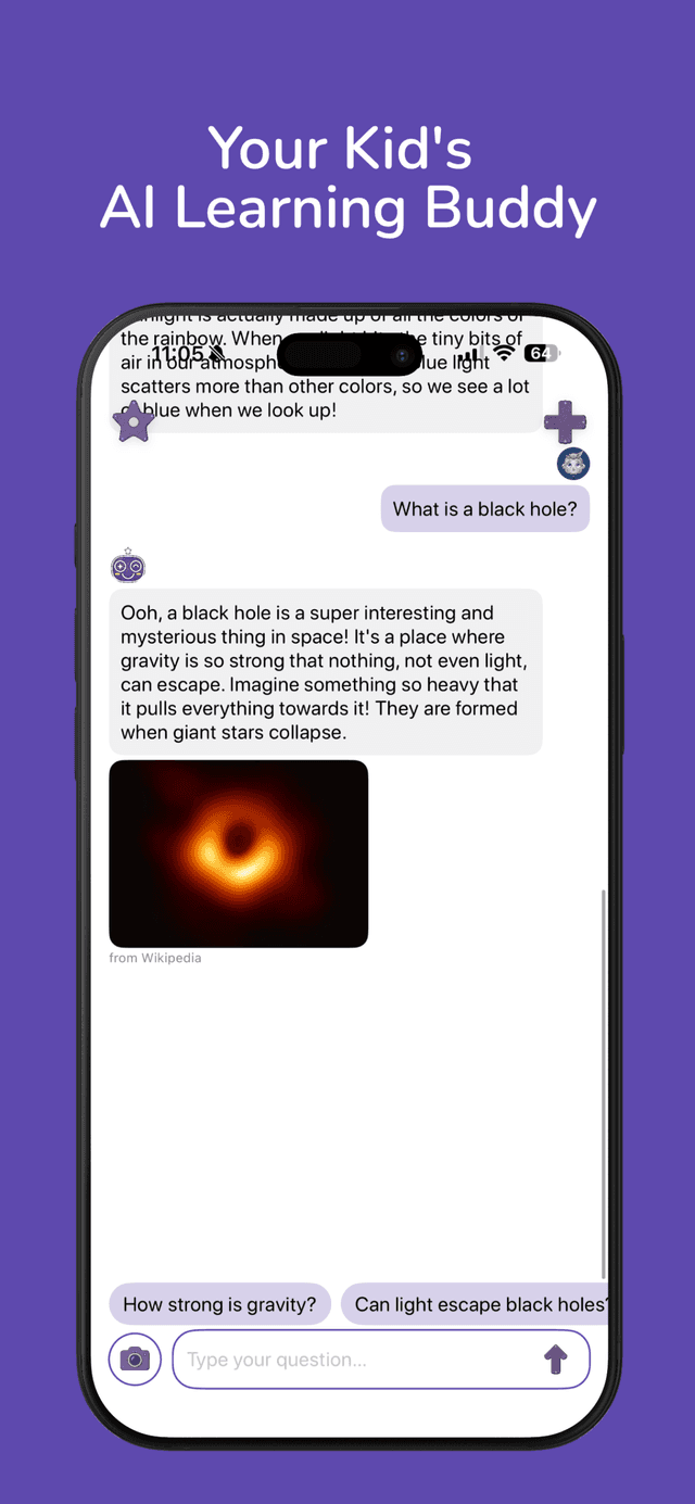 AI chat — ask about black holes and more