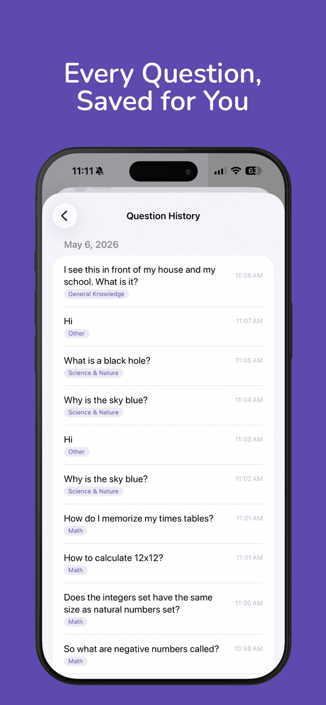 Every question, saved for you